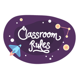 Classroom rules space sticker icon PNG Design Transparent PNG