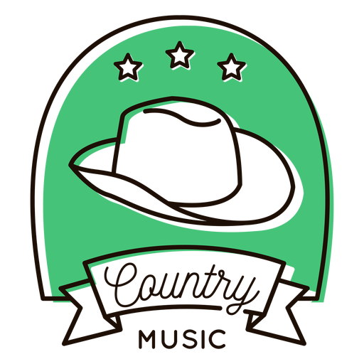 Cowboy hat country music symbol PNG Design