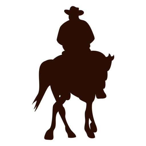 Cowboy horse turning around silhouette