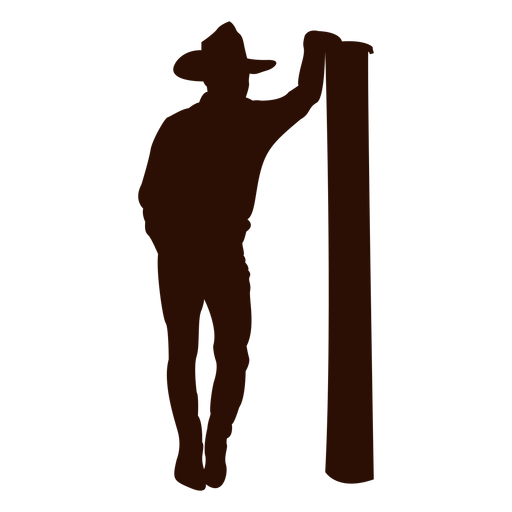 Cowboy leaning post silhouette PNG Design