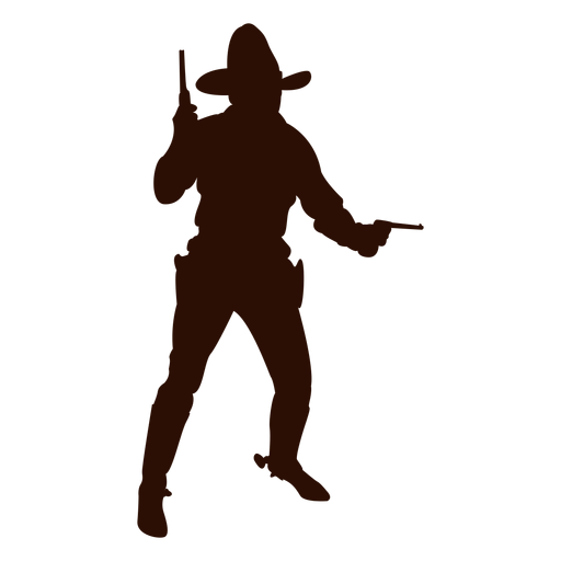 Cowboy shooting silhouette PNG Design