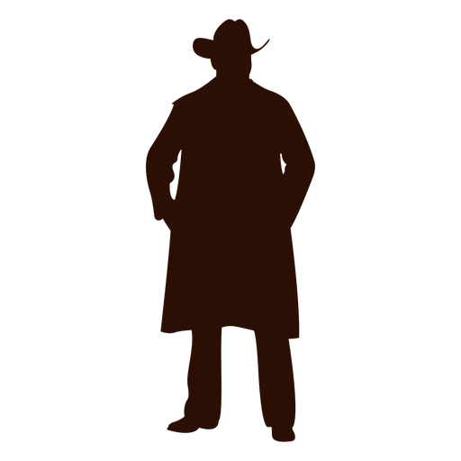 Cowboy standing hands in pockets silhouette PNG Design