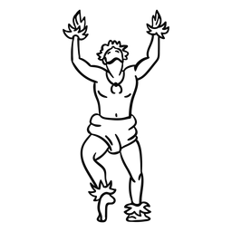 Contorno de homem havaiano dançando Desenho PNG