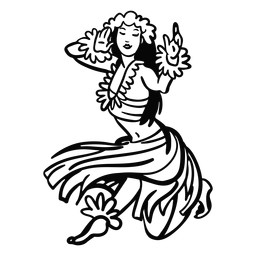 Baile hawaiano mujer arrodillarse esquema Baile hawaiano mujer arrodillarse esquema