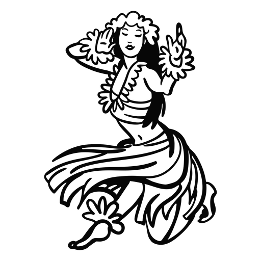 Download Dancing hawaiian woman kneel outline - Transparent PNG & SVG vector file