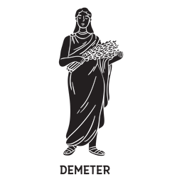 Demeter Hand gezeichnet schwarz ausgeschnitten PNG-Design