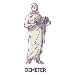 Demeter hand drawn gray PNG Design