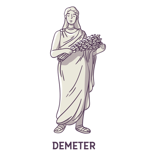 Demeter gris dibujado a mano Diseño PNG