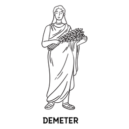 Contorno desenhado à mão de Deméter Desenho PNG