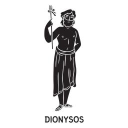 Dionysos hand drawn cut out black PNG Design Transparent PNG