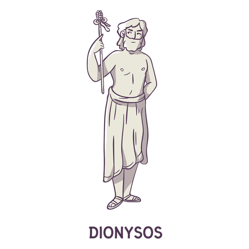 Dionysos dibujado a mano gris Diseño PNG