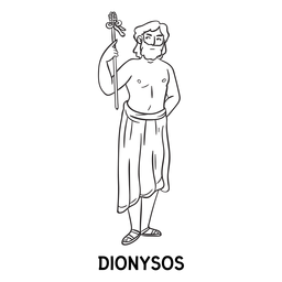 Dionysos hand drawn outline PNG Design