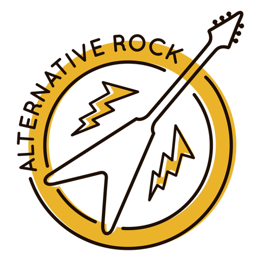 Símbolo de rock alternativo de guitarra eléctrica Diseño PNG