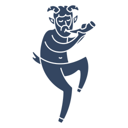 Homem-cabra fauno sátiro cortado preto Desenho PNG