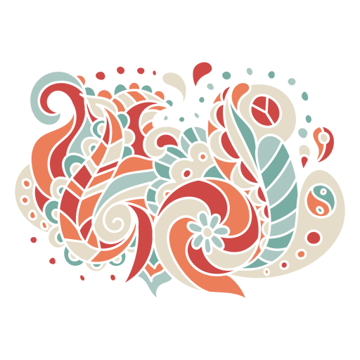 Composición floral oranigc paz yin yang Diseño PNG