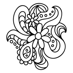 Contorno de composição floral orgânica Desenho PNG