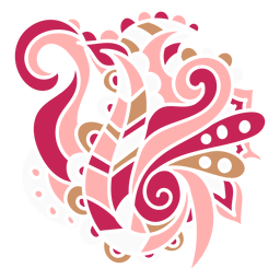 Composición floral de remolino de hojas orgánicas Diseño PNG