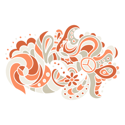 Composición floral orgánica de paz yin yang. Diseño PNG