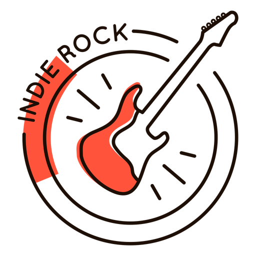 Guitar indie rock symbol PNG Design