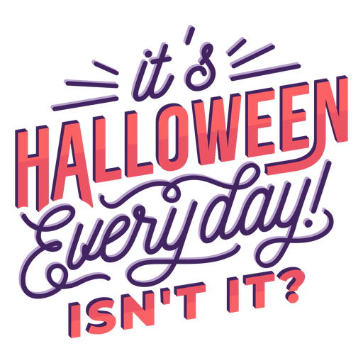 Halloween everyday lettering PNG Design