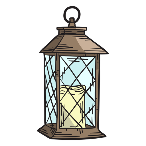 Linterna de vela dibujada a mano Diseño PNG