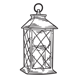 Esboço de lanterna de vela desenhado à mão Desenho PNG