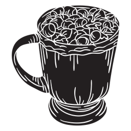Dibujado a mano malvavisco chocolate caliente cortado Diseño PNG