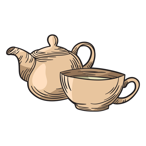 Download Hand drawn tea pot cup - Transparent PNG & SVG vector file