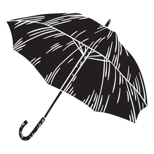Hand drawn umbrella cut out PNG Design