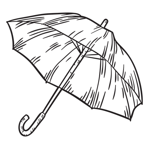 Hand drawn umbrella outine PNG Design