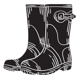 Botas de trabalho desenhadas à mão cortadas Desenho PNG