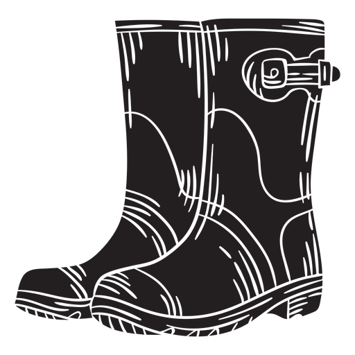 Botas de trabalho desenhadas à mão cortadas Desenho PNG