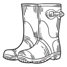 Esquema de botas de trabajo dibujado a mano Diseño PNG