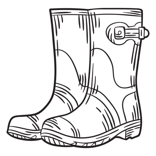 Hand drawn work boots outline