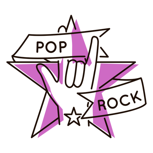 Hand pop rock purple symbol PNG Design