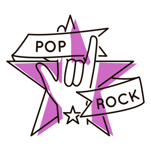 Mão pop rock símbolo roxo Desenho PNG