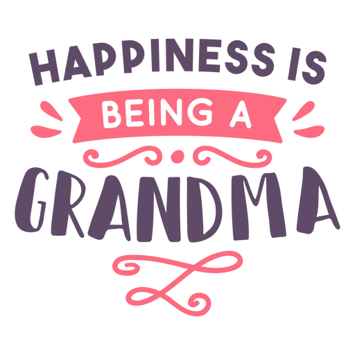 Felicidad siendo abuela letras Diseño PNG