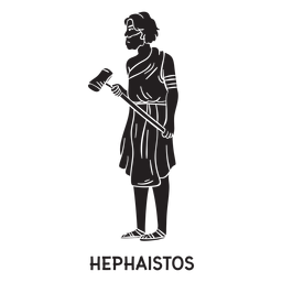 Hephaistos hand drawn cut out black PNG Design