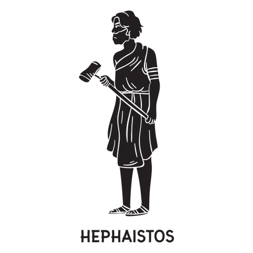 Hephaistos dibujado a mano recortado negro - Descargar PNG/SVG transparente