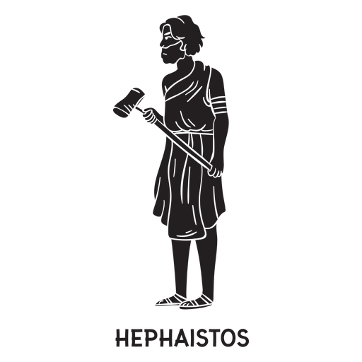 Hephaistos Hand gezeichnet schwarz ausgeschnitten PNG-Design