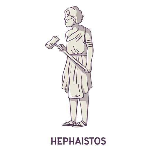 Hephaistos hand drawn gray PNG Design