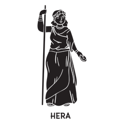 Hera dibujado a mano cortado negro Diseño PNG