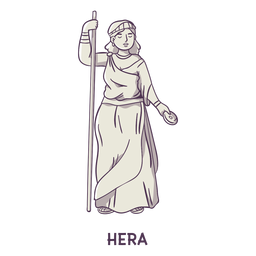 Hera Hand grau gezeichnet PNG-Design