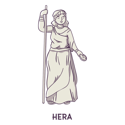 Hera hand drawn gray PNG Design