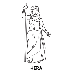 Hera hand drawn outline PNG Design