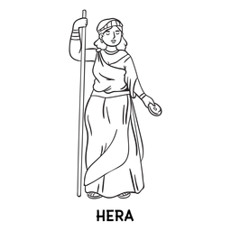 Hera Hand gezeichnete Kontur PNG-Design