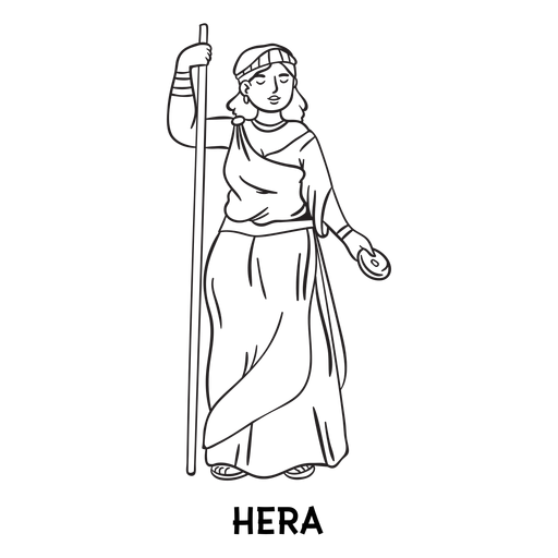 Hera hand drawn outline PNG Design