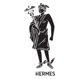 Hermes hand drawn cut out black PNG Design