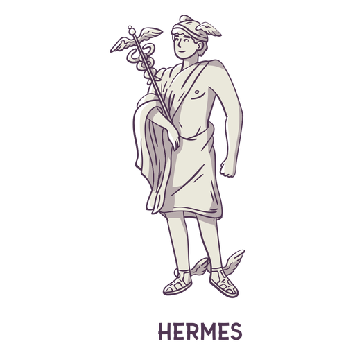 Hermes dibujado a mano gris - Descargar PNG/SVG transparente