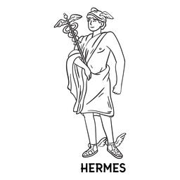 Contorno desenhado à mão de Hermes Desenho PNG